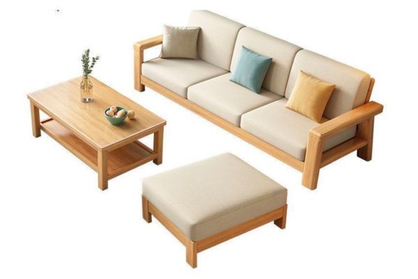 Bàn ghế Sofa gỗ phòng khách nhỏ 