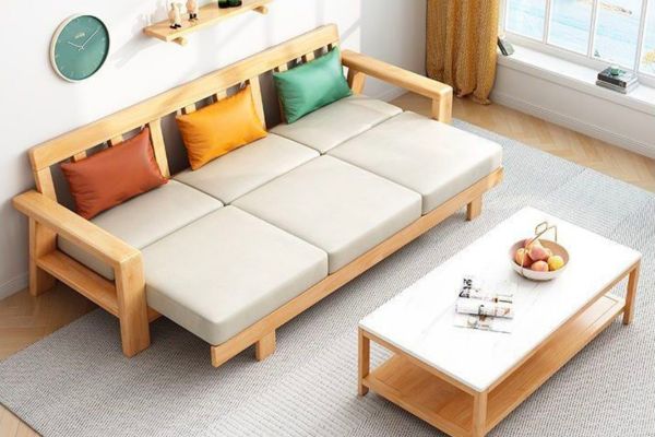 Bàn ghế Sofa gỗ phòng khách nhỏ 